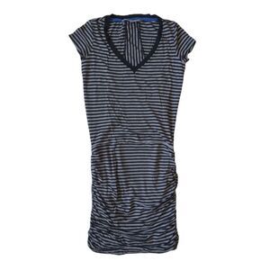 Athleta Striped Topanga V-Neck Above Knee Length Casual Shirt Dress Women's XXS